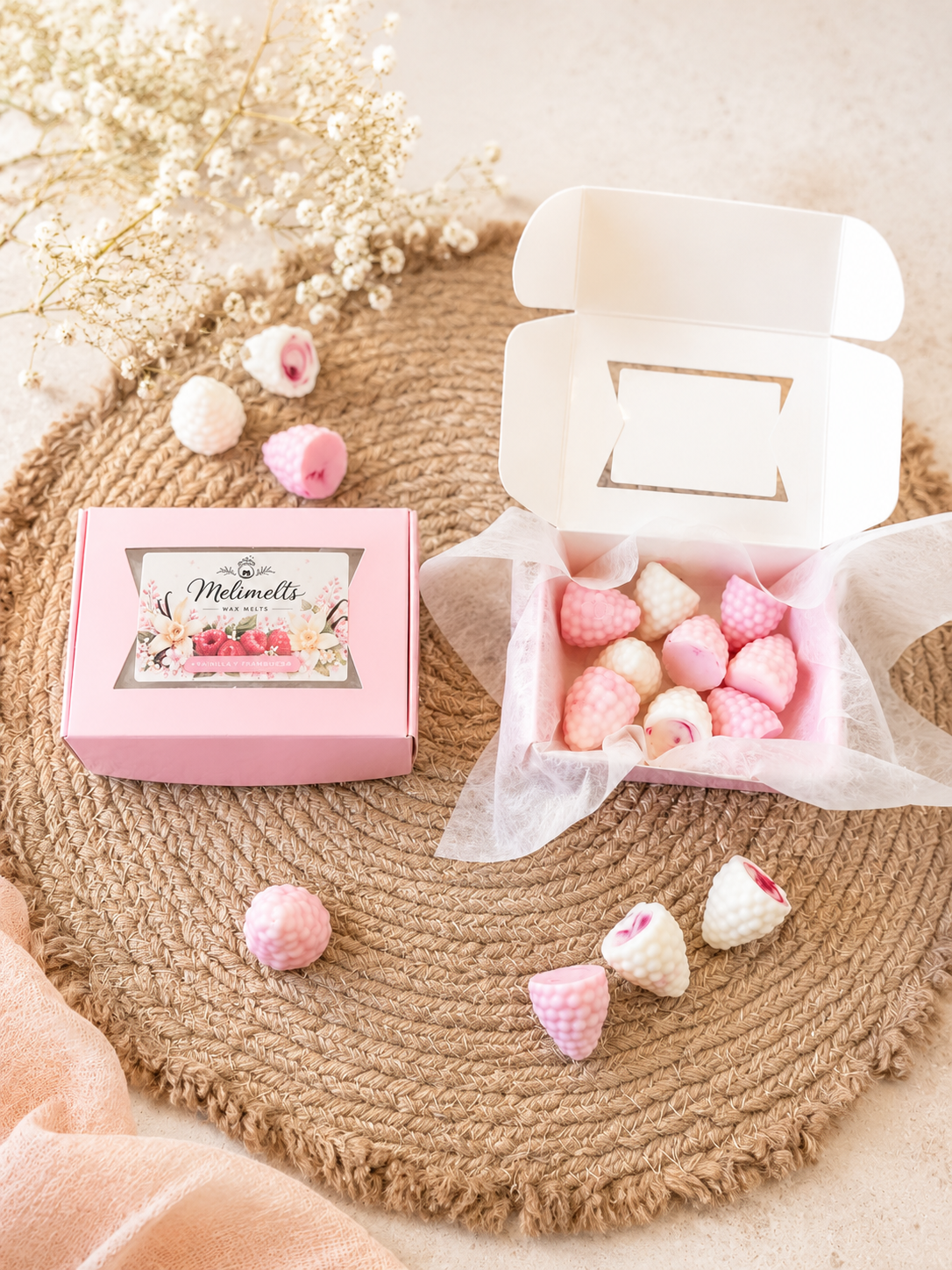 Wax melts frambuesa y vainilla